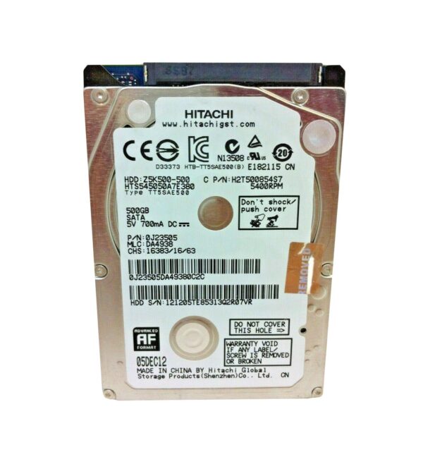 0J23505 - HGST Travelstar Z5K500 Series 500GB 5400RPM SATA 3Gb/s 8MB Cache 2.5-inch Hard Drive