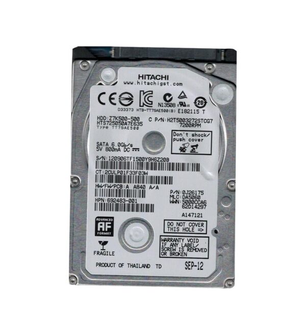 0J26175 - HGST Travelstar Z7K500 Series 500GB 7200RPM SATA 6Gb/s 32MB Cache (512e) (TCG Opal Encryption) 2.5-inch Hard Drive