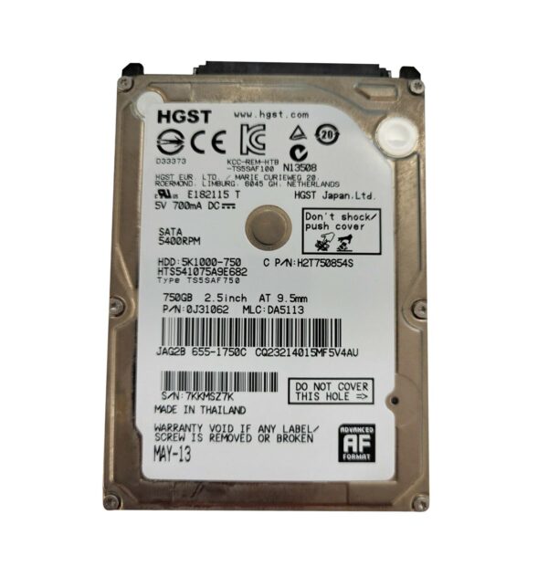 0J31062 - HGST 5K1000 Series 750GB 5400RPM SATA 6Gb/s 8MB Cache 2.5-inch Hard Drive