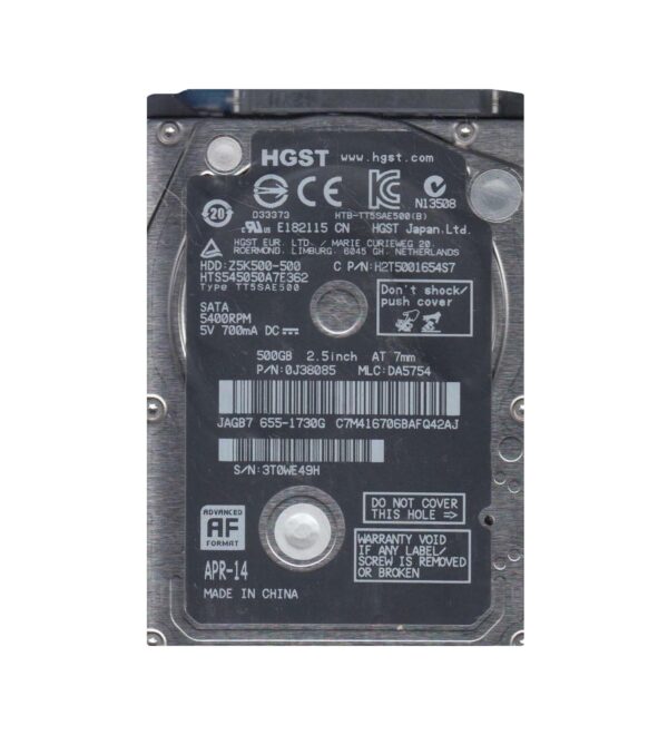 0J38085 - HGST Travelstar Z5K500 Series 500GB 5400RPM SATA 3Gb/s 16MB Cache 2.5-inch Hard Drive