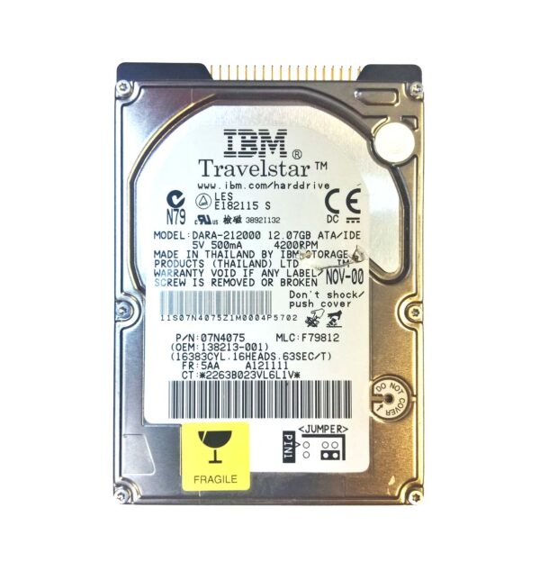 138213-001 - Compaq 12GB 4200RPM ATA-66 512KB Cache 2.5-Inch Hard Drive
