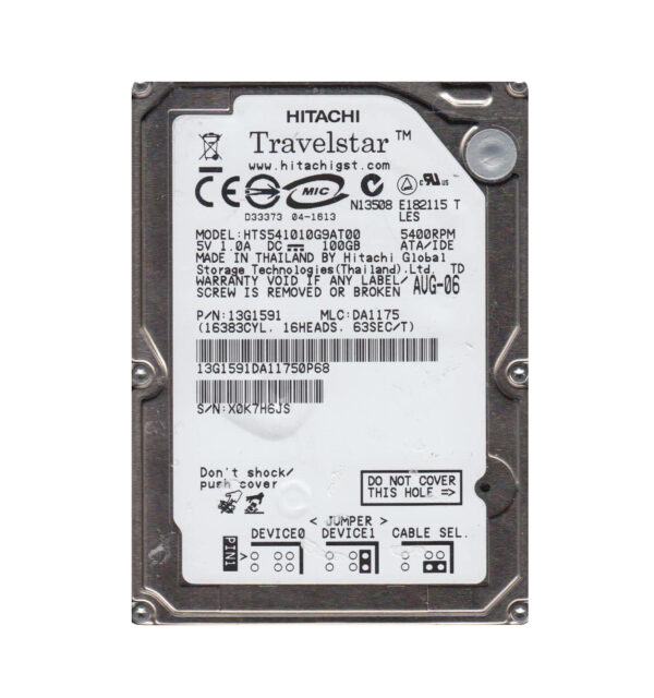 13G1591 - Hitachi Travelstar 5K100 Series 100GB 5400RPM IDE Ultra ATA/100 (ATA-6) 8MB Cache 2.5-inch Hard Drive
