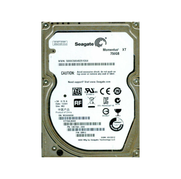 1AC154-300 - Seagate Momentus XT Single-Level Cell 750GB 7200RPM SATA 6Gb/s 8GB NAND Flash 32MB Cache 2.5-Inch Hybrid Drive