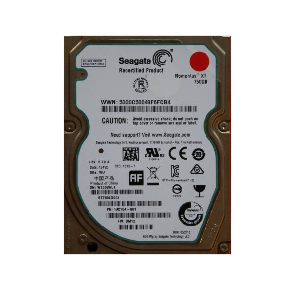 1AC154-881 - Seagate Momentus XT Single-Level Cell 750GB 7200RPM SATA 6Gb/s 8GB NAND Flash 32MB Cache 2.5-Inch Hybrid Drive