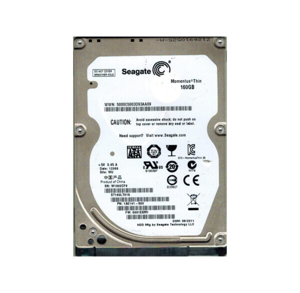 1AE141-500 - Seagate 160GB 5400RPM SATA 3Gb/s 16MB Cache 2.5-Inch Hard Drive