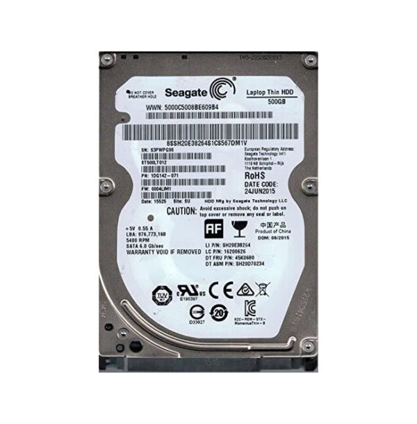1DG142-071 - Seagate Laptop Thin 500GB 5400RPM SATA 3Gb/s 16MB Cache 2.5-Inch Hard Drive