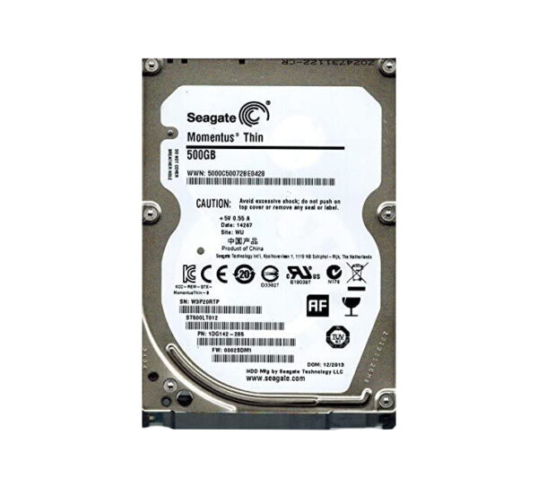 1DG142-285 - Seagate Laptop Thin 500GB 5400RPM SATA 3Gb/s 16MB Cache 2.5-Inch Hard Drive