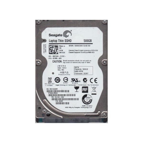 1EJ162-036 - Seagate Laptop Thin 500GB 5400RPM Multi-Level Cell SATA 6Gb/s 8GB NAND Flash 64MB Cache 7mm 2.5-Inch Hybrid Hard Drive