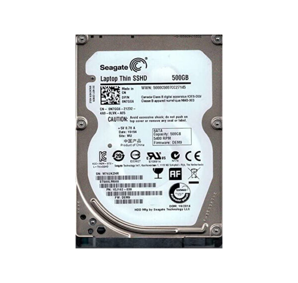 1EJ162-038 - Seagate Laptop Thin 500GB 5400RPM Multi-Level Cell SATA 6Gb/s 8GB NAND Flash 64MB Cache 7mm 2.5-Inch Hybrid Hard Drive