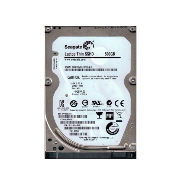 1EJ162-305 - Seagate Laptop Thin 500GB 5400RPM Multi-Level Cell SATA 6Gb/s 8GB NAND Flash 64MB Cache 7mm 2.5-Inch Hybrid Hard Drive