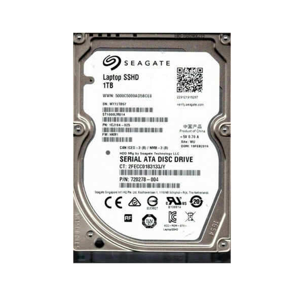 1EJ164-025 - Seagate 1TB 5400RPM Multi-Level-Cell SATA 6Gb/s 8GB NAND Flash 64MB Cache 2.5-Inch Hybrid Hard Drive