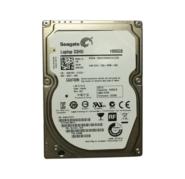 1EJ164-039 - Seagate 1TB 5400RPM Multi-Level-Cell SATA 6Gb/s 8GB NAND Flash 64MB Cache 2.5-Inch Hybrid Hard Drive