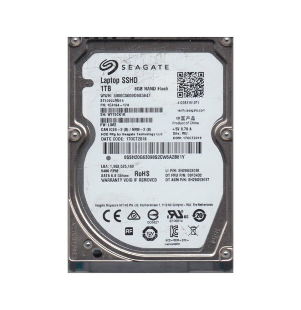 1EJ164-174 - Seagate 1TB 5400RPM Multi-Level-Cell SATA 6Gb/s 8GB NAND Flash 64MB Cache 2.5-Inch Hybrid Hard Drive