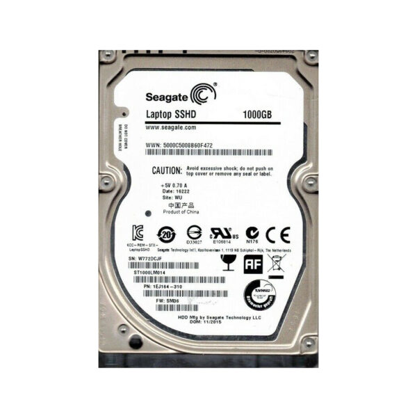 1EJ164-310 - Seagate 1TB 5400RPM Multi-Level-Cell SATA 6Gb/s 8GB NAND Flash 64MB Cache 2.5-Inch Hybrid Hard Drive