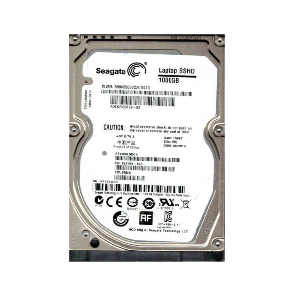 1EJ164-503 - Seagate 1TB 5400RPM Multi-Level-Cell SATA 6Gb/s 8GB NAND Flash 64MB Cache 2.5-Inch Hybrid Hard Drive