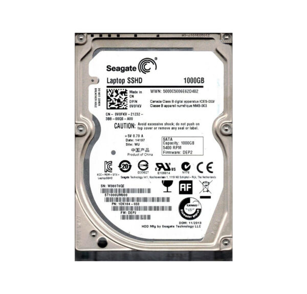 1EK164-033 - Seagate Laptop Thin 500GB 5400RPM SATA 6Gb/s 16GB NAND Flash 64MB Cache 2.5-Inch Hybrid Hard Drive