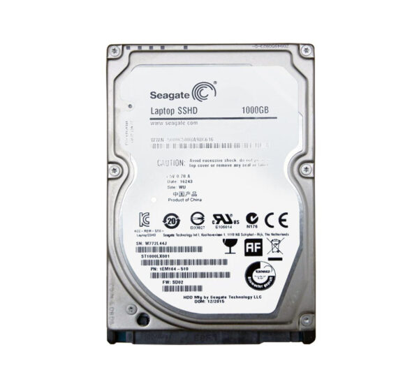 1EM164-510 - Seagate Laptop SSHD 1TB 5400RPM SATA 6Gb/s NCQ 32GB Nand Flash 2.5-Inch Hybrid Hard Drive