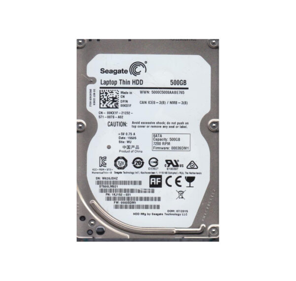 1KJ152-031 - Seagate Laptop Thin 500GB 7200RPM SATA 6Gb/s 32MB Cache (512) 2.5-Inch Hard Drive