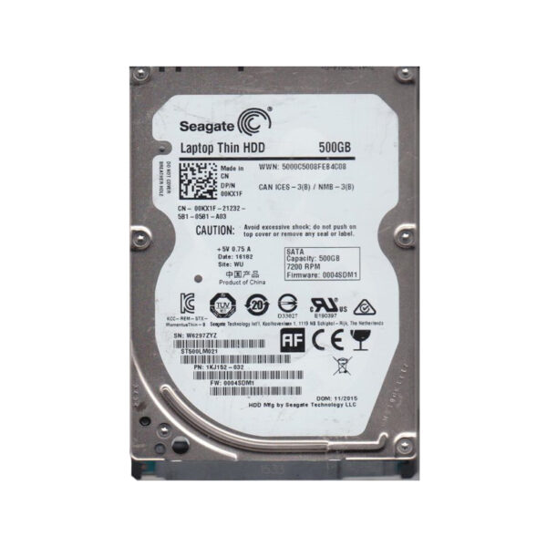 1KJ152-032 - Seagate Laptop Thin 500GB 7200RPM SATA 6Gb/s 32MB Cache (512) 2.5-Inch Hard Drive