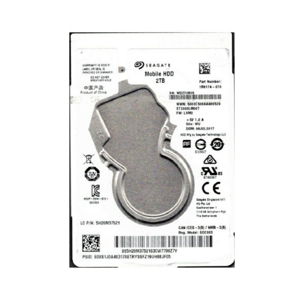1R8174-070 - Seagate Mobile 2TB 5400RPM SATA 6Gb/s 128MB Cache (RoHS) 2.5-Inch Hard Drive
