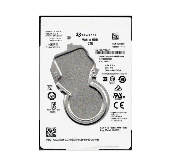 1R8174-146 - Seagate Mobile 2TB 5400RPM SATA 6Gb/s 128MB Cache (RoHS) 2.5-Inch Hard Drive