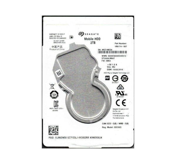 1R8174-567 - Seagate Mobile 2TB 5400RPM SATA 6Gb/s 128MB Cache (RoHS) 2.5-Inch Hard Drive