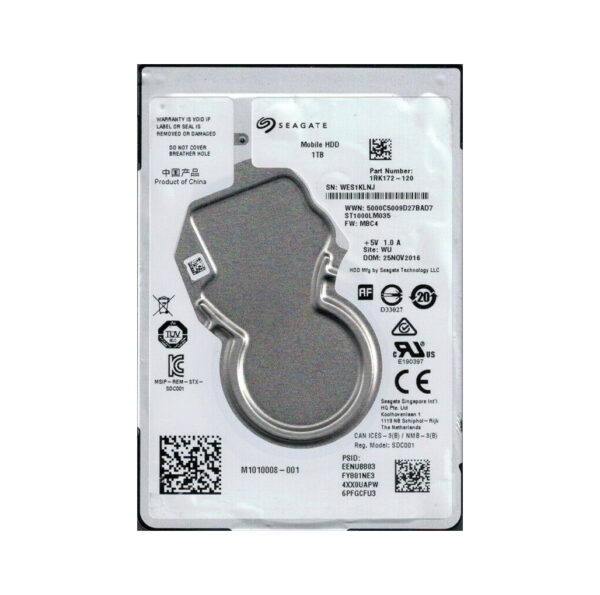 1RK172-120 - Seagate Mobile 1TB 5400RPM SATA 6Gb/s 128MB Cache (RoHS) 2.5-Inch Hard Drive