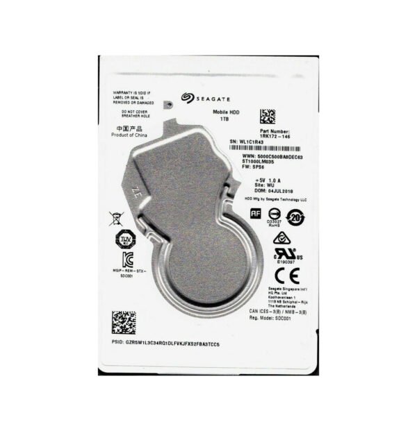 1RK172-146 - Seagate Mobile 1TB 5400RPM SATA 6Gb/s 128MB Cache (RoHS) 2.5-Inch Hard Drive