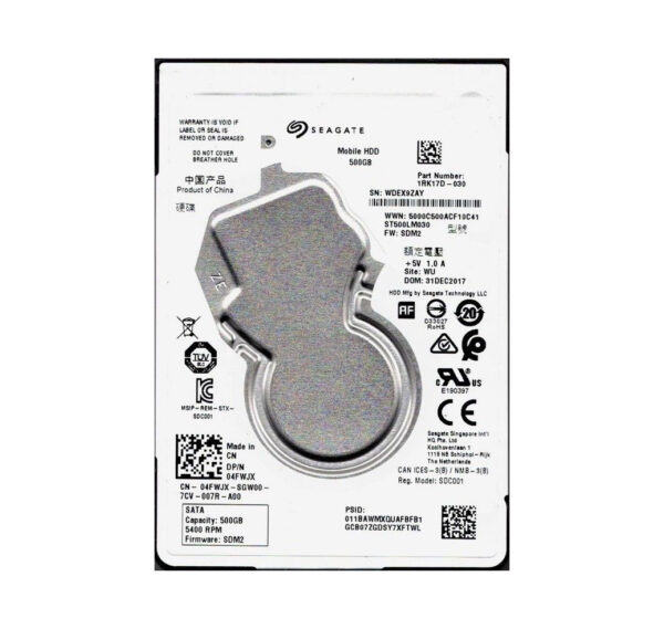 1RK17D-030 - Seagate Mobile 500GB 5400RPM SATA 6Gb/s 128MB Cache 2.5-Inch Hard Drive