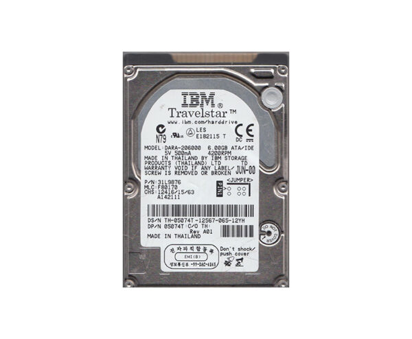 31L9876 - IBM 6GB 4200RPM IDE Ultra ATA/66 (ATA-5) 512KB Cache 2.5-Inch Hard Drive