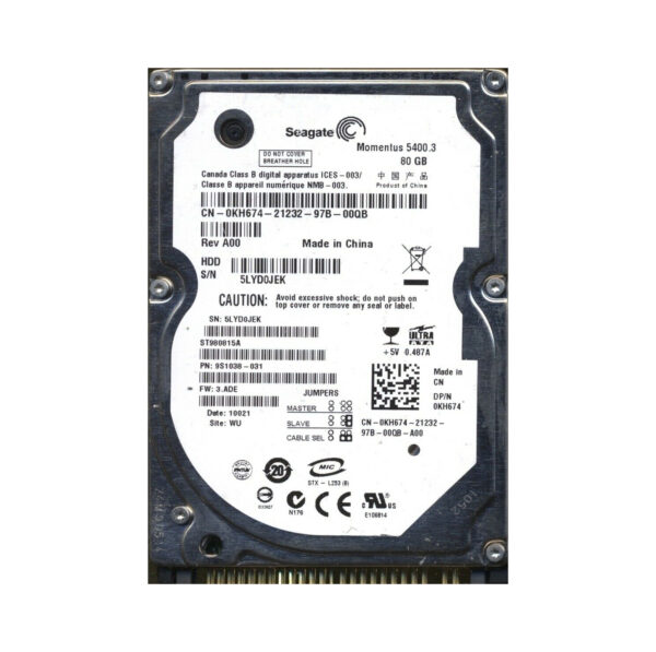 9S1038-031 - Seagate Momentus 5400.3 Series 80GB 5400RPM IDE Ultra ATA/100 (ATA-6) 8MB Cache (CE) 2.5-Inch Hard Drive