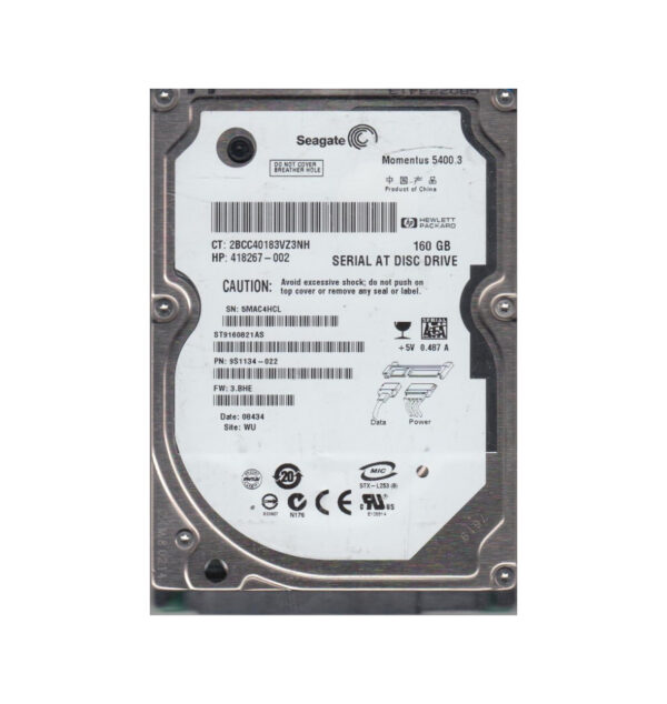 9S1134-022 - Seagate Momentus 5400.3 Series 160GB 5400RPM SATA 1.5Gb/s 8MB Cache (CE) 2.5-Inch Hard Drive
