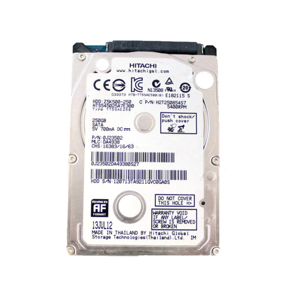 H2T250854S7 - HGST Travelstar Z5K320 Series 250GB 5400RPM SATA 3Gb/s 8MB Cache (512) 2.5-inch Hard Drive