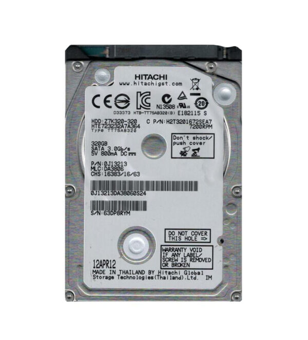 H2T3201672SEA7 - Hitachi Travelstar Z7K320 Series 320GB 7200RPM SATA 3Gb/s 16MB Cache 2.5-Inch Hard Drive