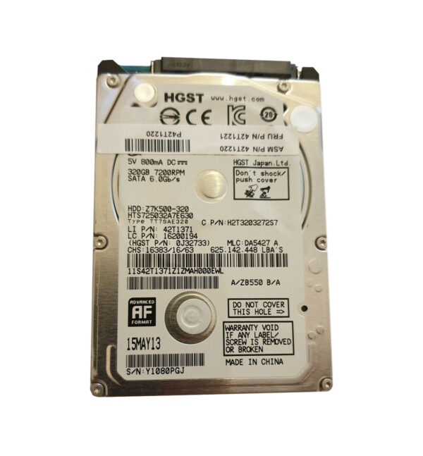 H2T3203272S7 - HGST Travelstar Z7K500 Series 320GB 7200RPM SATA 6Gb/s 32MB Cache 512e 2.5-Inch Hard Drive