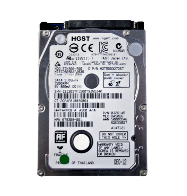 H2T500327257 - Hitachi Travelstar Z5K500 Series 500GB 7200RPM SATA 6Gb/s 32MB Cache (512e) 2.5-Inch Hard Drive