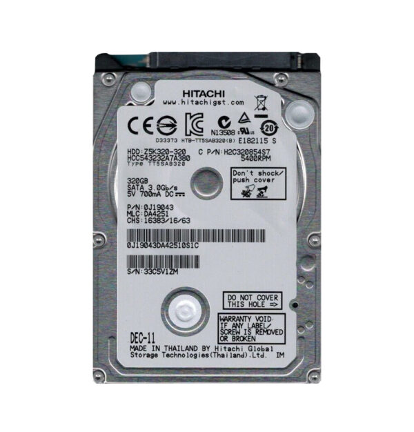 HCC543232A7A380 - HGST CinemaStar Z5K320 Series 320GB 5400RPM SATA 3Gb/s 8MB Cache (512) (CE) 2.5-inch Hard Drive