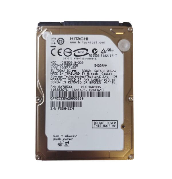 HCC545032B9A300 - HGST CinemaStar C5K500 Series 320GB 5400RPM SATA 3Gb/s 8MB Cache (512) (CE) 2.5-inch Hard Drive