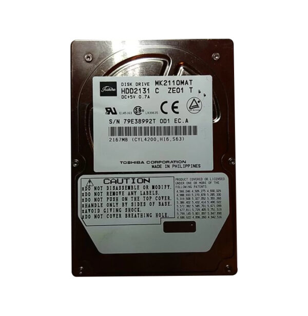 HDD2131 - Toshiba 2.1GB 4200RPM IDE Ultra ATA/33 (ATA-4) 512KB Cache 2.5-Inch Hard Drive