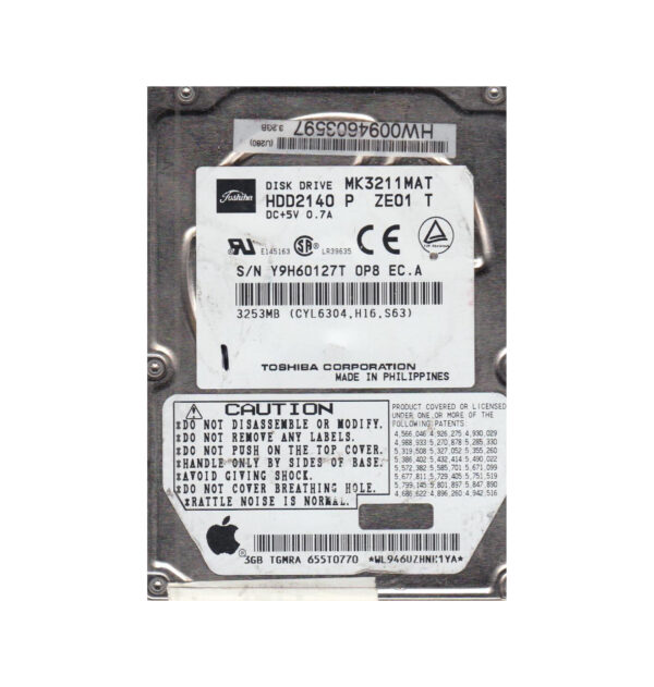 HDD2140 - Toshiba 3.2GB 4200RPM IDE Ultra ATA/33 (ATA-4) 512KB Cache 2.5-Inch Hard Drive