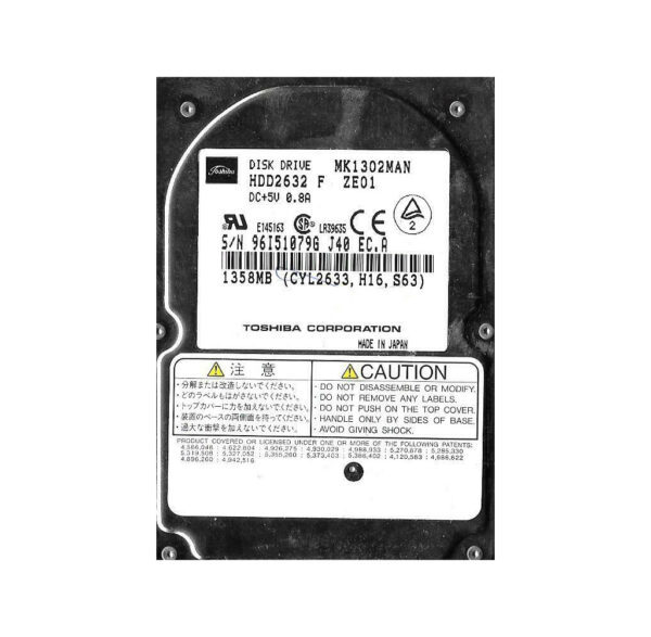 HDD2632 - Toshiba 1.35GB 4200RPM IDE/ATA 128KB Cache 2.5-Inch Hard Drive