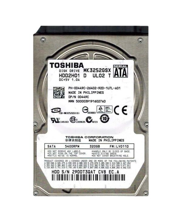 HDD2H01S - Toshiba 320GB 5400RPM SATA 3Gb/s 8MB Cache 2.5-Inch Hard Drive