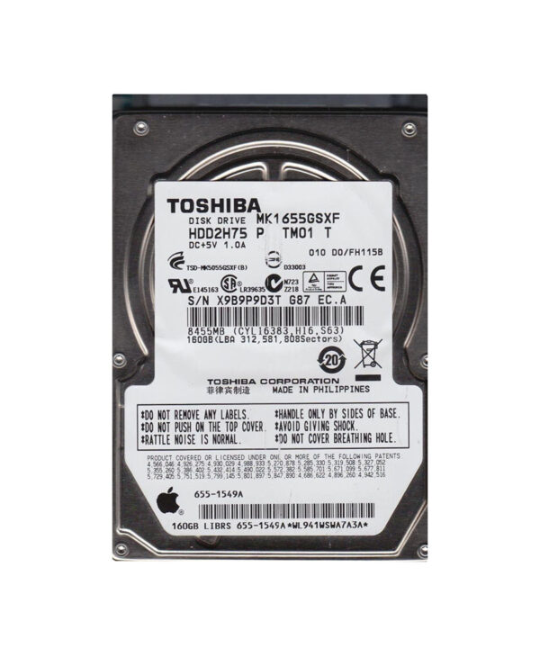 HDD2H75 - Toshiba 160GB 5400RPM SATA 3Gb/s 8MB Cache 2.5-Inch Hard Drive