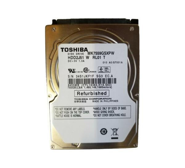 HDD2J51W - Toshiba 750GB 5400RPM SATA 3Gb/s 8MB Cache 2.5-Inch Hard Drive