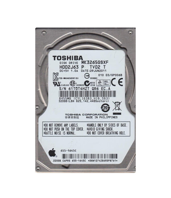 HDD2J63 - Toshiba 320GB 5400RPM SATA 3Gb/s 8MB Cache 2.5-Inch Hard Drive