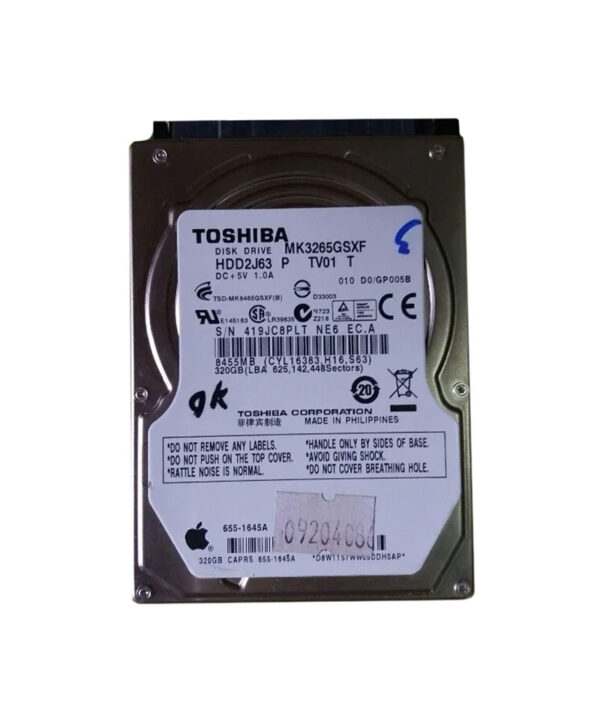 HDD2J63P - Toshiba 320GB 5400RPM SATA 3Gb/s 8MB Cache 2.5-Inch Hard Drive