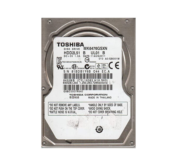 HDD2L51 - Toshiba 640GB 5400RPM SATA 3Gb/s 8MB Cache 2.5-Inch Hard Drive