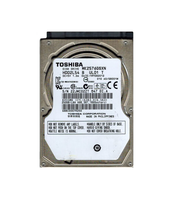 HDD2L54 - Toshiba 250GB 5400RPM SATA 3Gb/s 8MB Cache 2.5-Inch Hard Drive