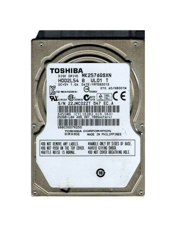 HDD2L54B - Toshiba 250GB 5400RPM SATA 3Gb/s 8MB Cache 2.5-Inch Hard Drive