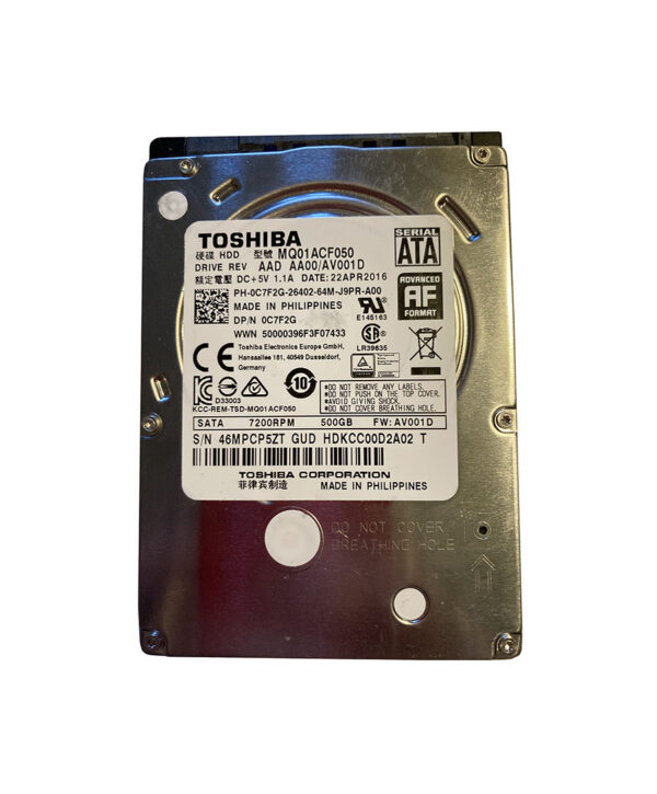 HDKCC00D2A02 - Toshiba 500GB 7200RPM SATA 6Gb/s 16MB Cache 2.5-Inch Hard Drive